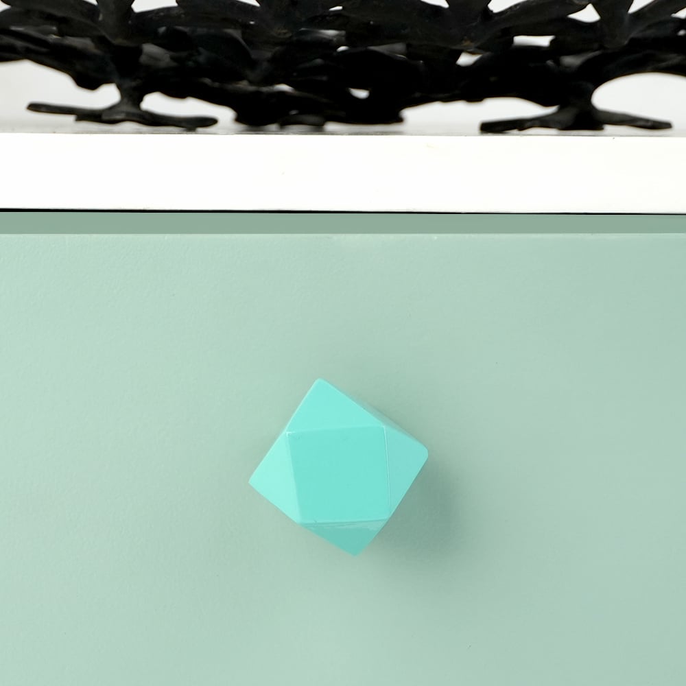 Sage Green Geometric Wooden Cabinet Knob